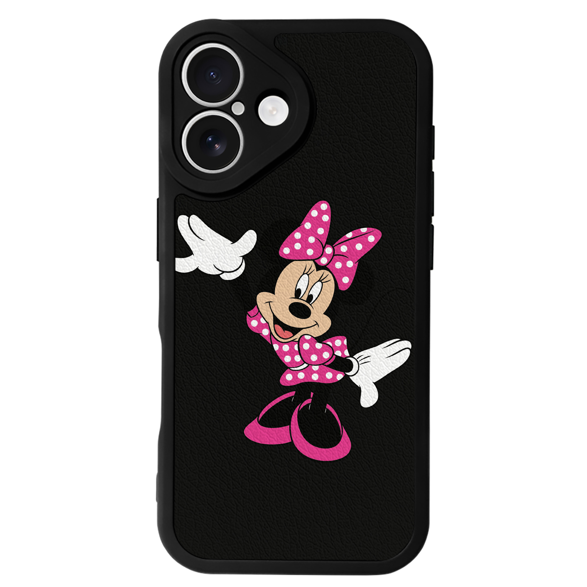 （画像用） ミッキーマウス Mickey Mouse 【iPhone 16シリーズ対応】シリコンスマホケース（レザー調） 材質：シリコン